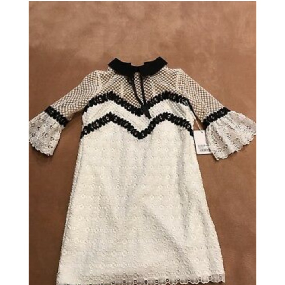Self-Portrait|Petal Monochrome Mini Dress UK6/US2